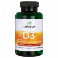 Vitamina D3 5000UI, 250 capsule, Swanson