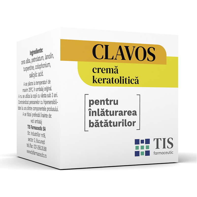 Crema keratolitica pentru indepartarea bataturilor Clavos, 4 g, Tis Farmaceutic