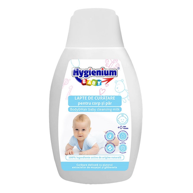 Lapte de Curatare pentru Corp si Par, 300 ml, Hygienium Baby