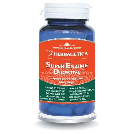 Super Enzime Digestive, 60 capsule - Herbagetica