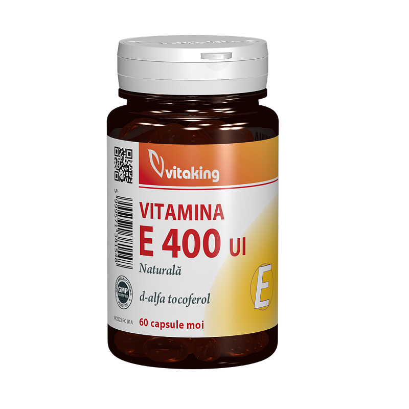 Vitamina E natural, 400 UI, 60 capsule, VitaKing