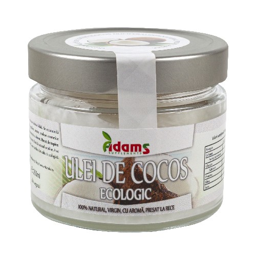 Ulei de Cocos Bio virgin presat la rece, 200 ml, Adams Vision