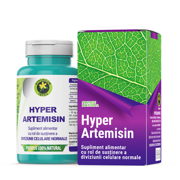 Supliment alimentar cu rol de sustinere a diviziunii celulare normale Hyper Artemisin, 60 capsule, Hypericum
