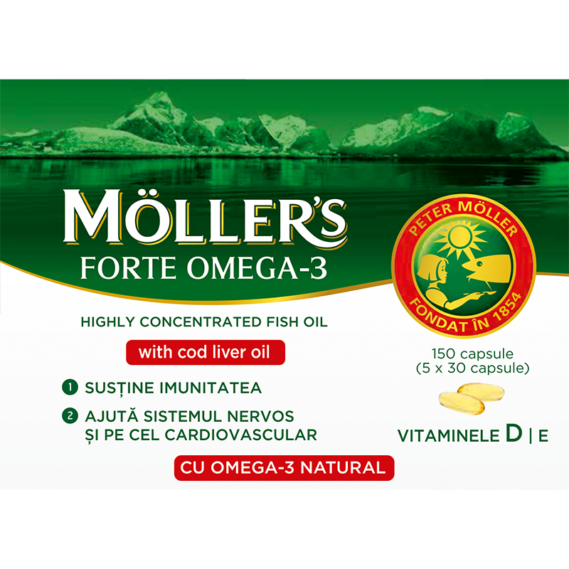 Omega 3 Forte, 150 capsule, Moller's