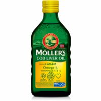 Omega 3 ulei ficat de cod cu aroma de lamaie, 250 ml, Moller's