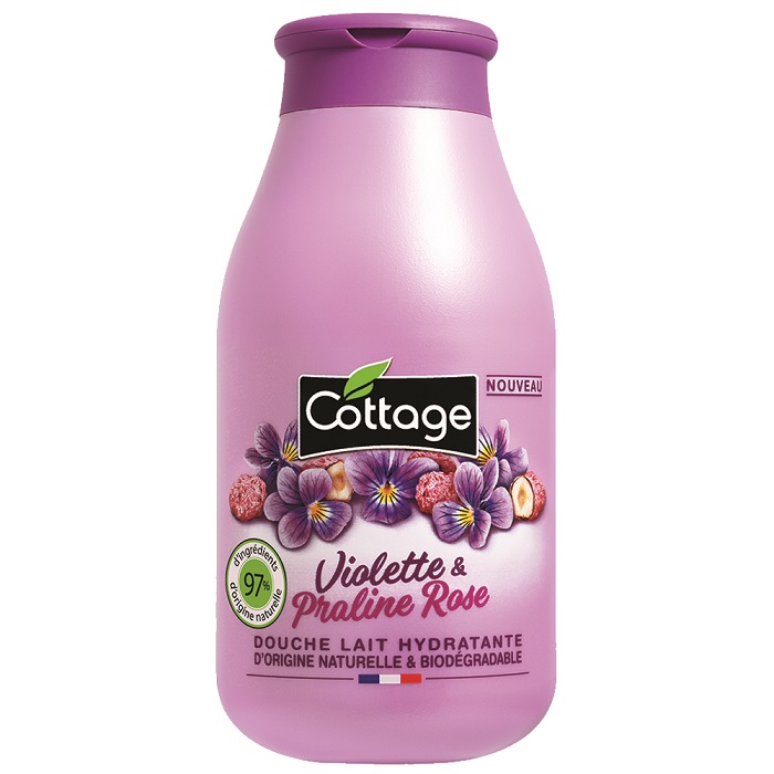 Lapte de dus hidrtanat Violette & Praline Rose, 250 ml, Cottage