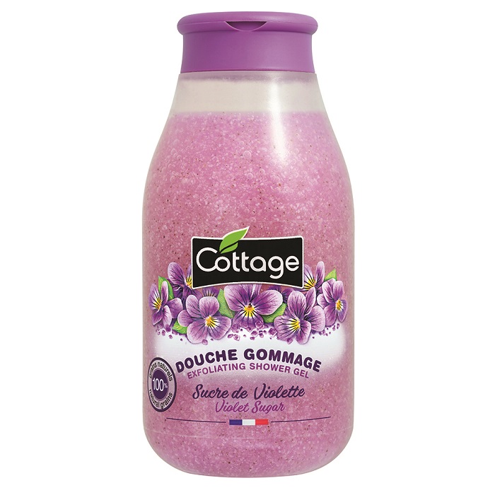 Gel de dus exfoliant Violet Sugar, 270 ml, Cottage