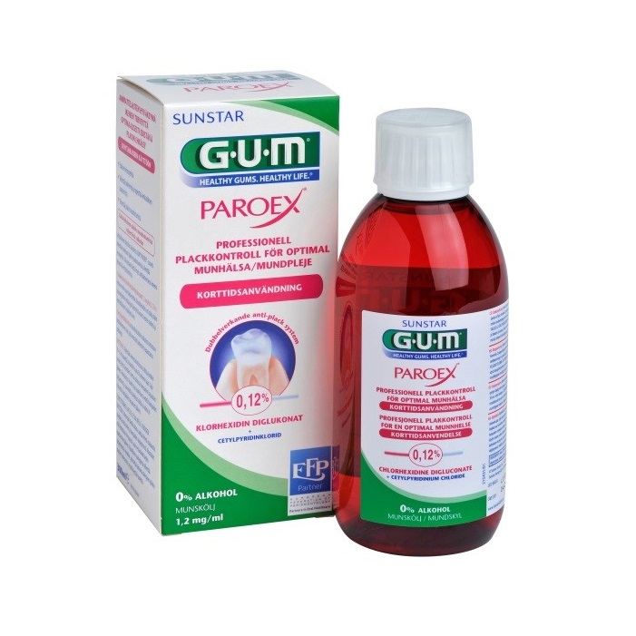 Apa de gura Paroex pentru tratament de scurta durata, 300 ml, Sunstar Gum