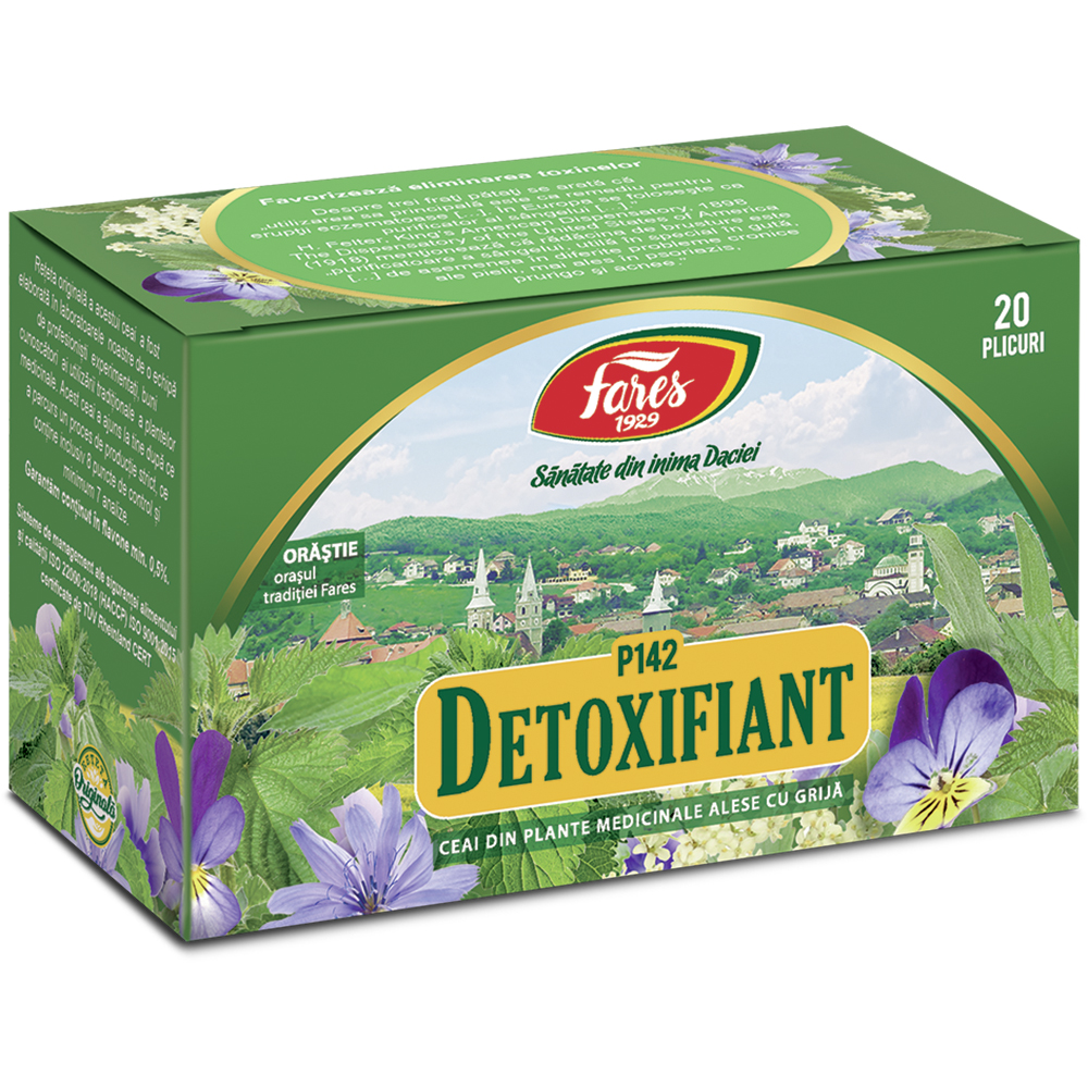 Ceai Detoxifiant, P142, 20 plicuri, Fares