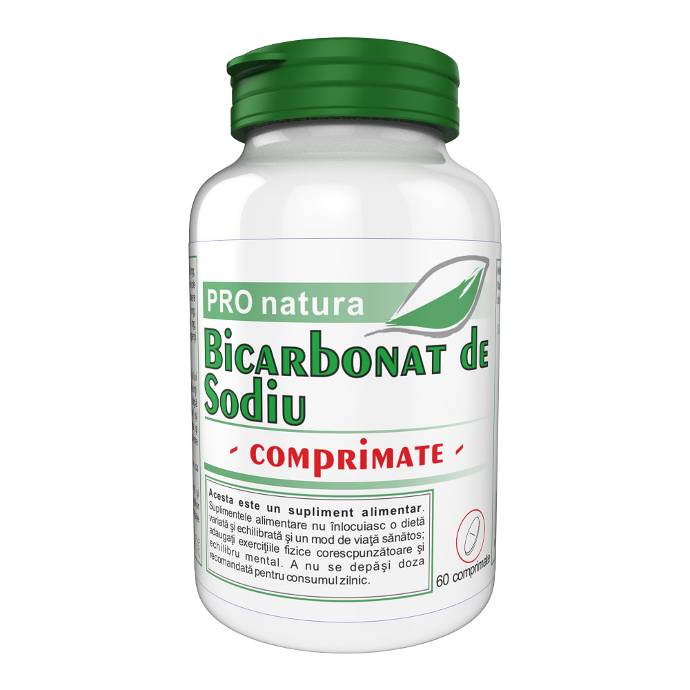 Bicarbonat de sodiu, 60 comprimate - Pro Natura