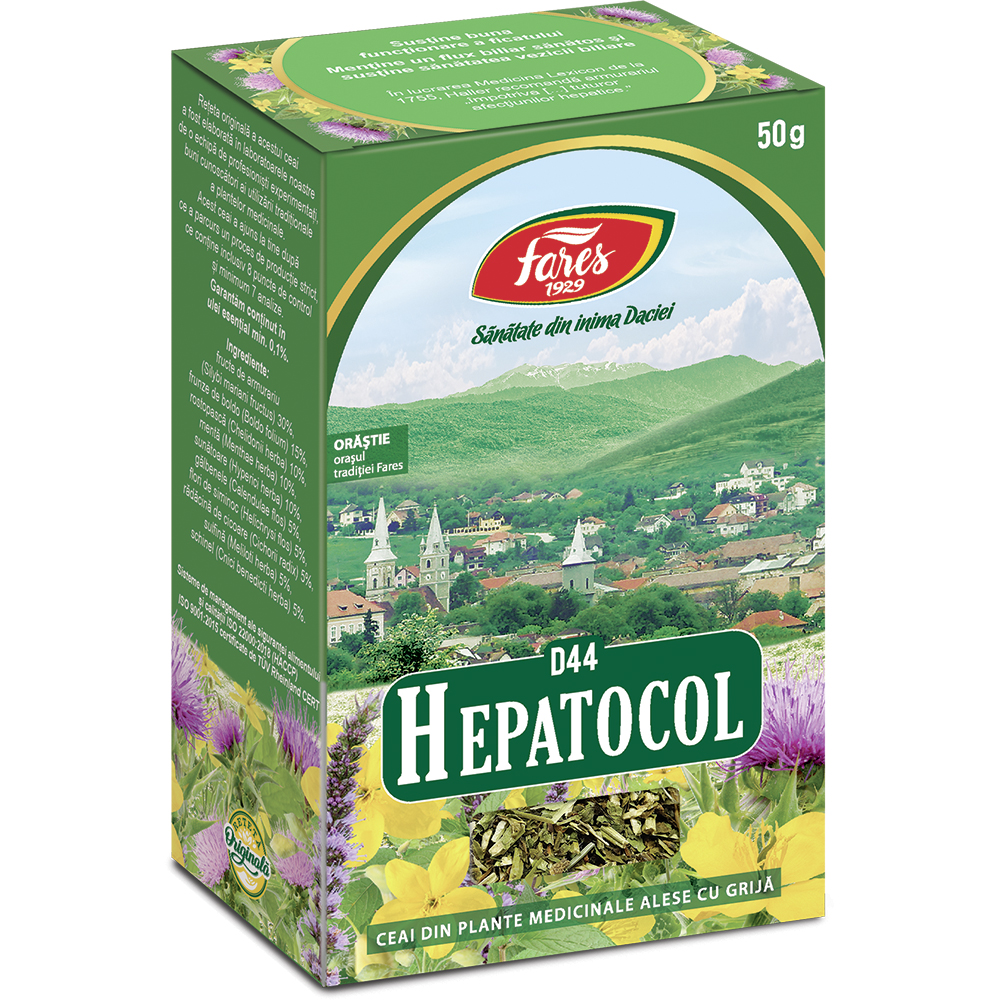 Ceai Hepatocol D44, 50 g, Fares