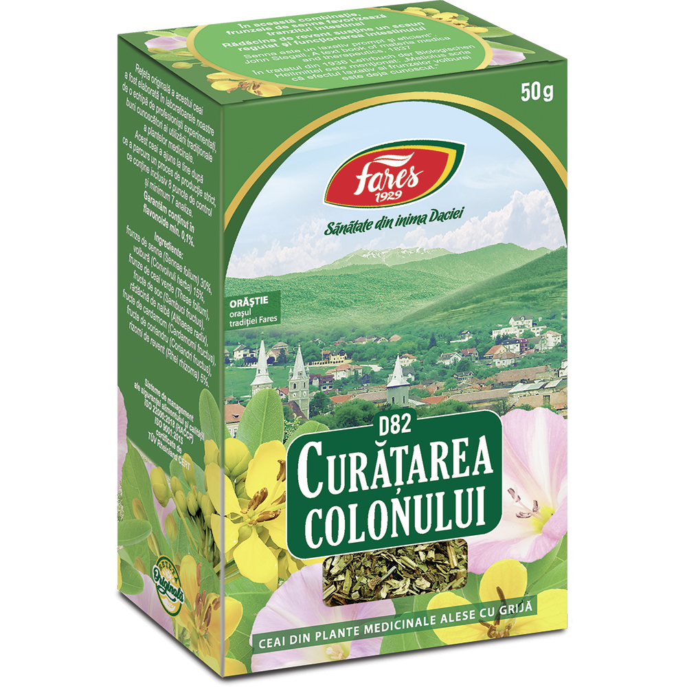 Ceai curatarea colonului, D82, 50 g, Fares