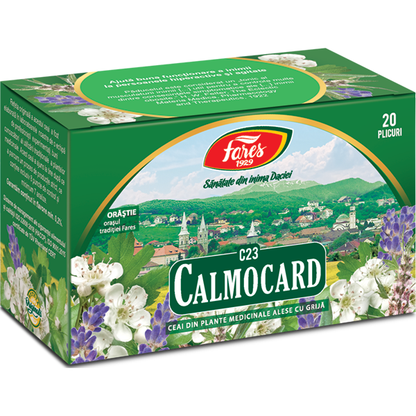 Ceai Calmocard, C23, 20 plicuri, Fares