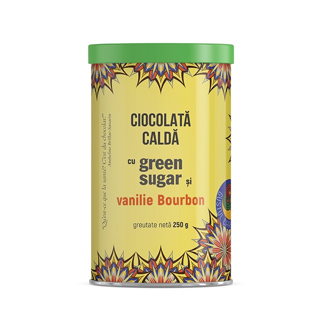 Ciocolata calda cu Green Sugar si vanilie bourbon, 250g, Remedia