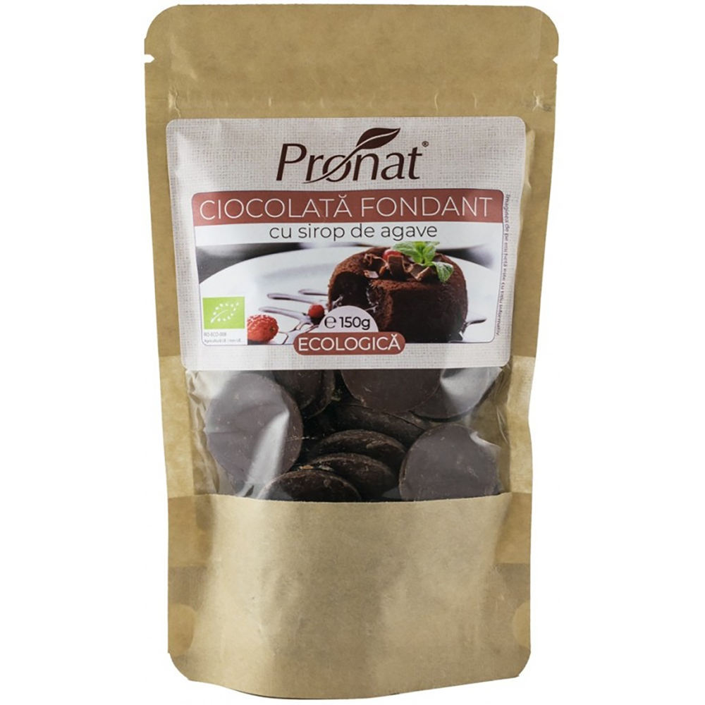 Ciocolata Bio fondant cu sirop de agave, 150 gr, Pronat