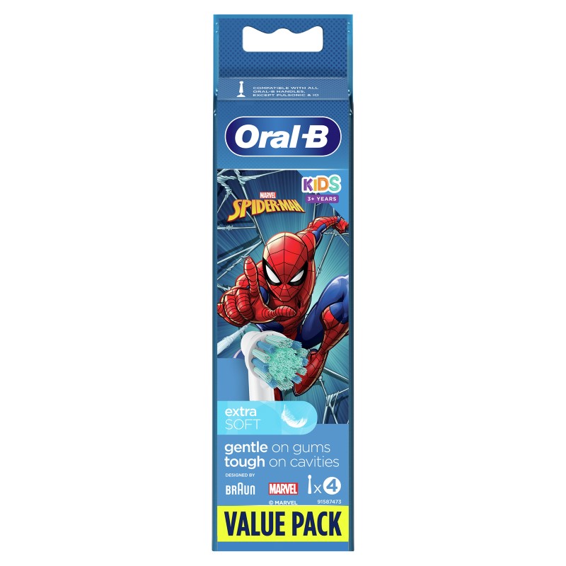 Rezerve periuta de dinti electrica pentru copii Spiderman, 4 buc, Oral-B