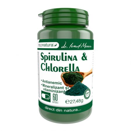 Spirulina & Chlorella, 60 capsule - Pro Natura