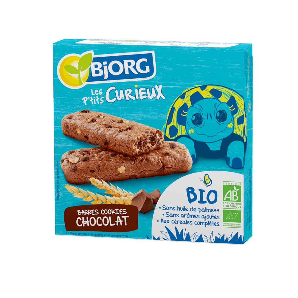 Biscuiti Bio cu cacao si pepite de ciocolata pentru copii, 140 g, Bjorg
