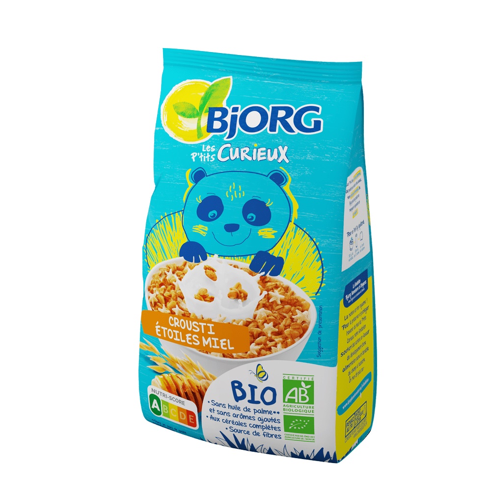 Stelute Bio din amestec de cereale cu miere pentru copii, 375 g, Bjorg
