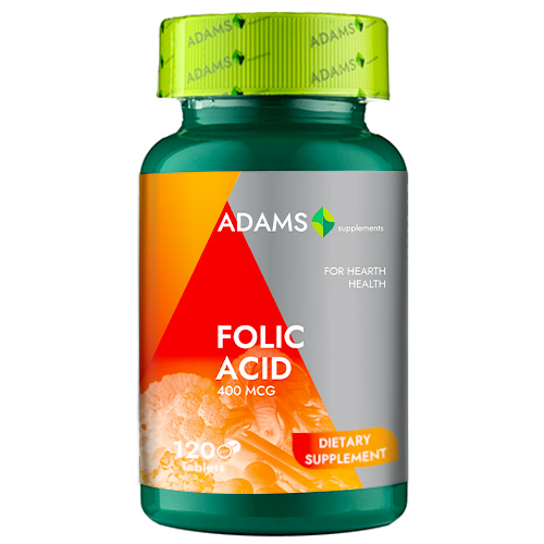 Acid Folic, 400mcg, 120 tablete, Adams Vision
