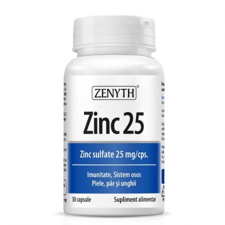 Zinc 25 sulfat de zinc. 25 mg/cps, 30 capsule - Zenyth