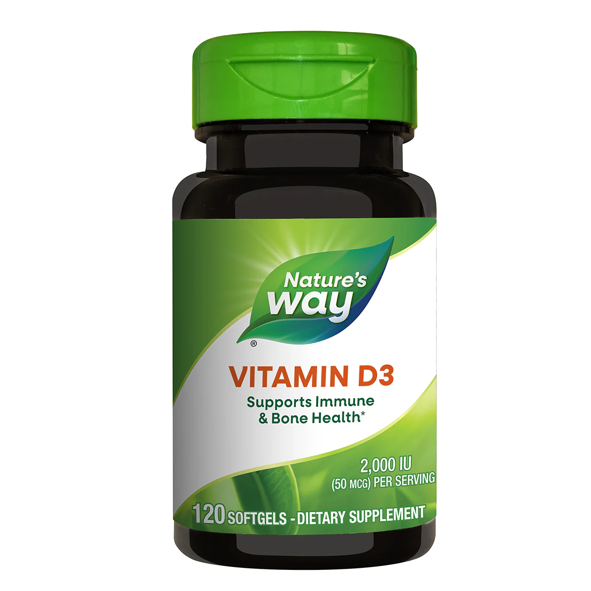 Vitamina D3 Nature's Way, 2000 UI, 120 capsule, Secom