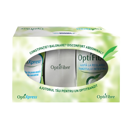 Pachet OptiXpress 200 ml + OptiFibre 125 g + Pahar, Nestle