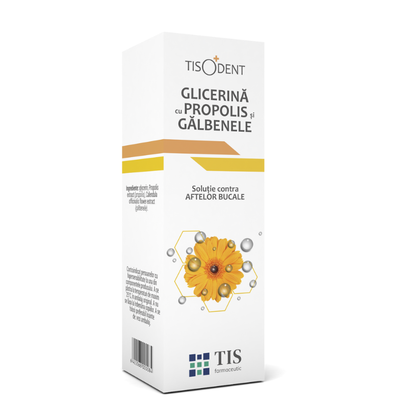 Glicerina cu propolis si galbenele Tisodent, 25 ml, Tis Farmaceutic