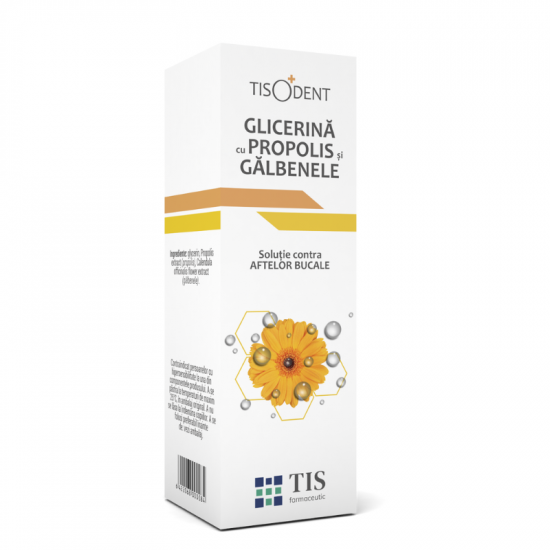 Glicerina cu propolis È™i galbenele, 25 ml, Tis Farmaceutic