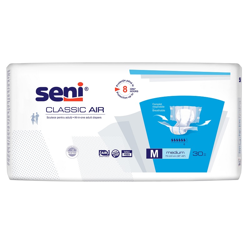 cleaner Spanish corner Scutece adulti Classic Air, Medium, 30 bucati, Seni : Farmacia Tei online