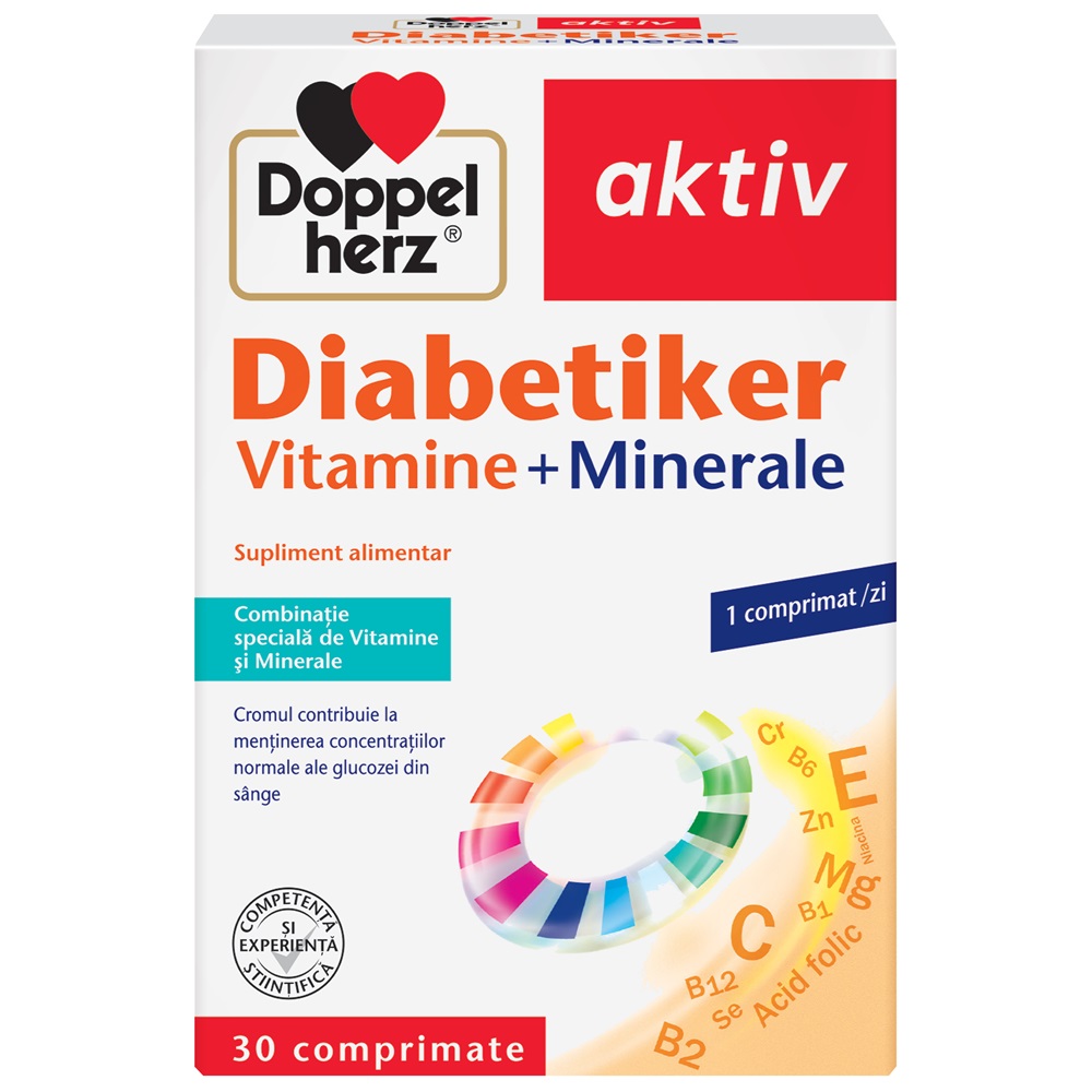 Vitamine si minerale Diabetiker Aktiv, 30 comprimate, Doppelherz