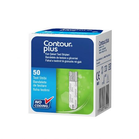 Teste glicemie Contour Plus, 50 bucati, Bayer