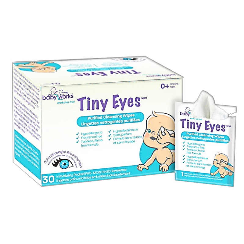 Servetele umede pentru curatarea ochilor + 0 luni Tiny Eyes, 30 bucati, Baby Works