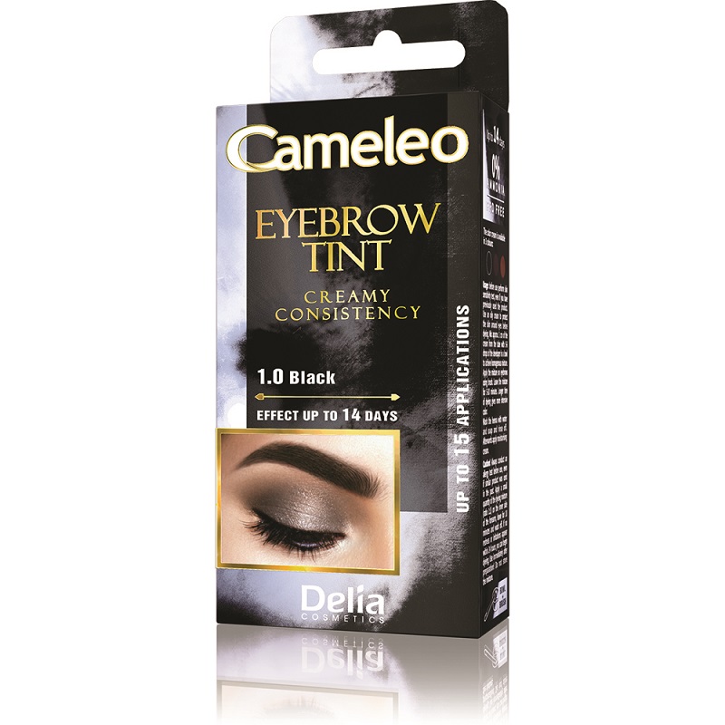 Crema pentru sprancene Cameleo, Black 1.0, 15 ml, Delia Cosmetics