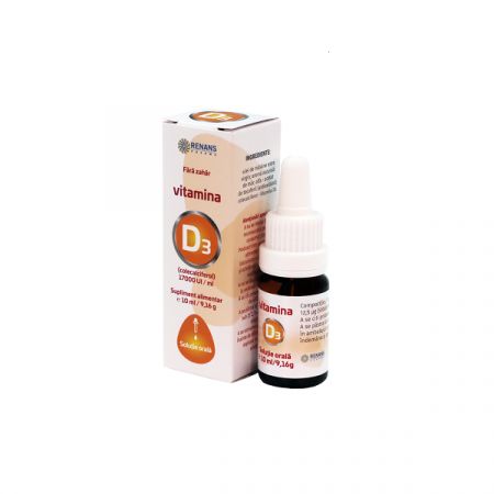 Vitamina D3 solutie 17000 UI/mL, 10 ml - Renans Pharma