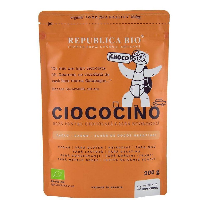 Baza Eco pentru ciocolata calda Ciococino, 200 g, Republica Bio