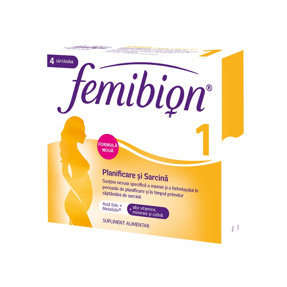 Femibion 1 - Planificare si Sarcina, 28 comprimate filmate, Dr. Reddys