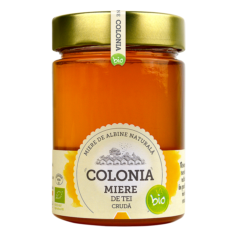 Miere de tei Bio cruda Colonia, 420 gr, Evicom Honey