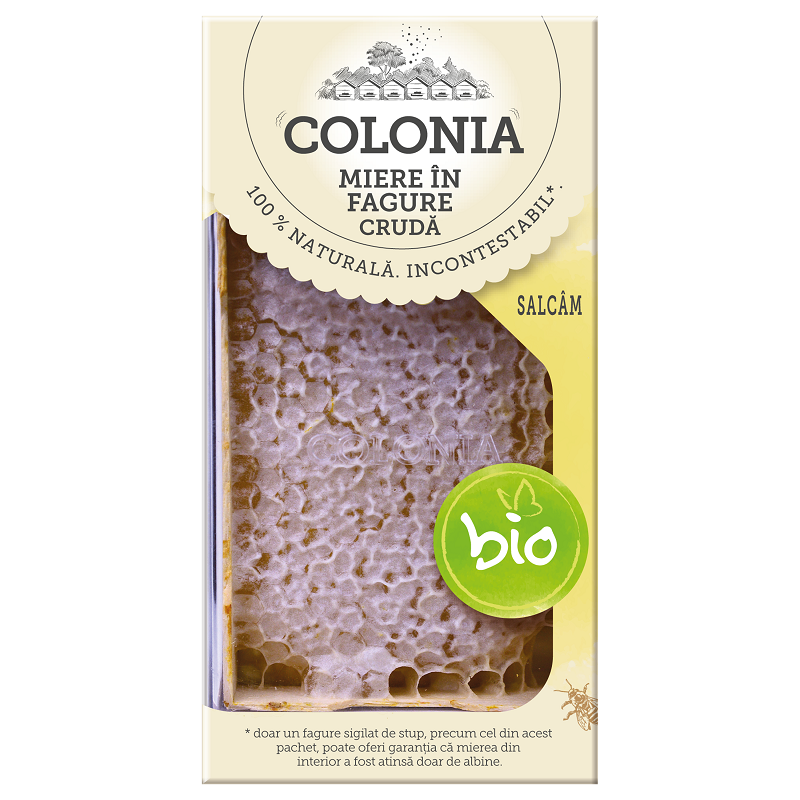 Miere de salcam cruda in fagure Bio Colonia, 150 gr, Evicom Honey