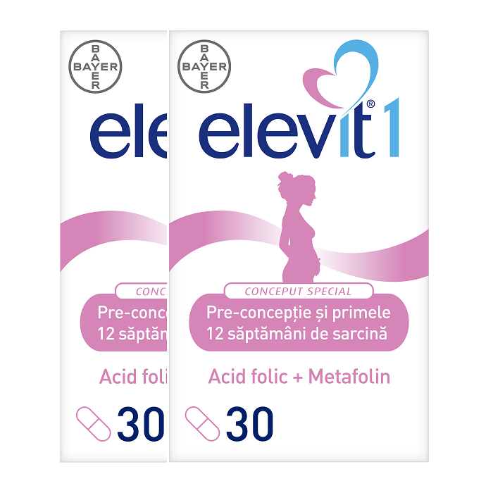 Pachet Elevit 1, 30 comprimate + 30 comprimate, Bayer