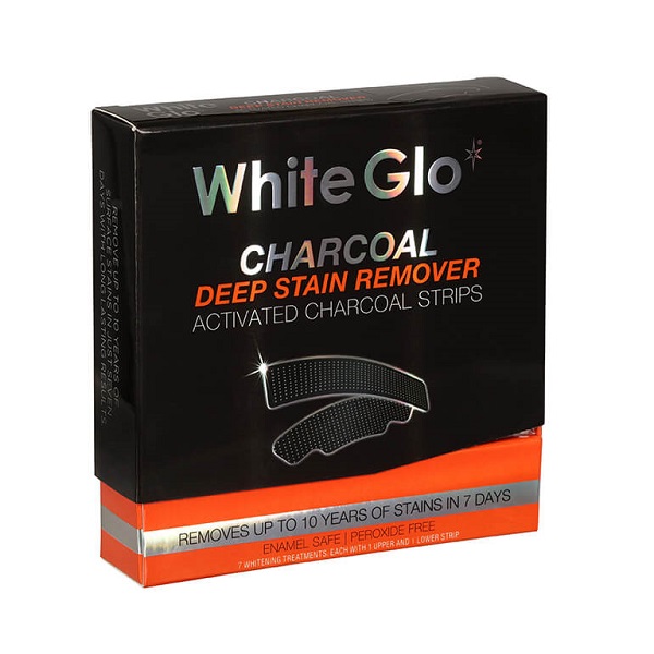 Benzi de albire Charcoal Deep Stain Remover, 7 bucati, White Glo 