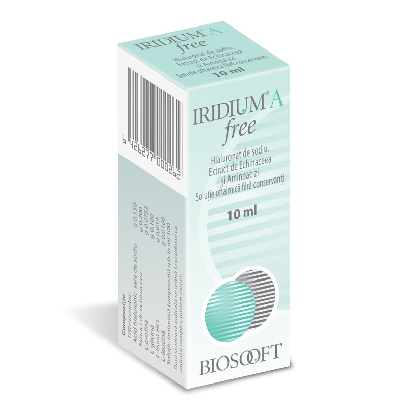 Iridium A Free solutie oftalmica, 10 ml, Biosooft