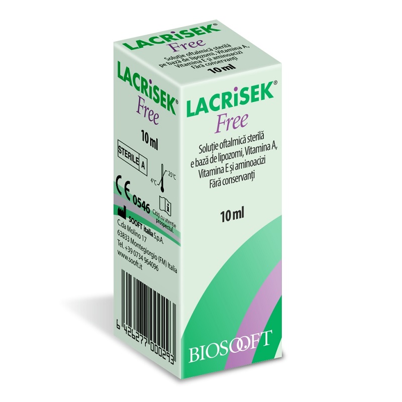 Lacrisek Free solutie oftalmica, 10 ml, Biosooft