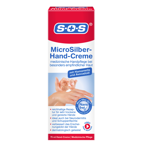 Crema pentru maini cu Micro Argint, 75 ml, SOS