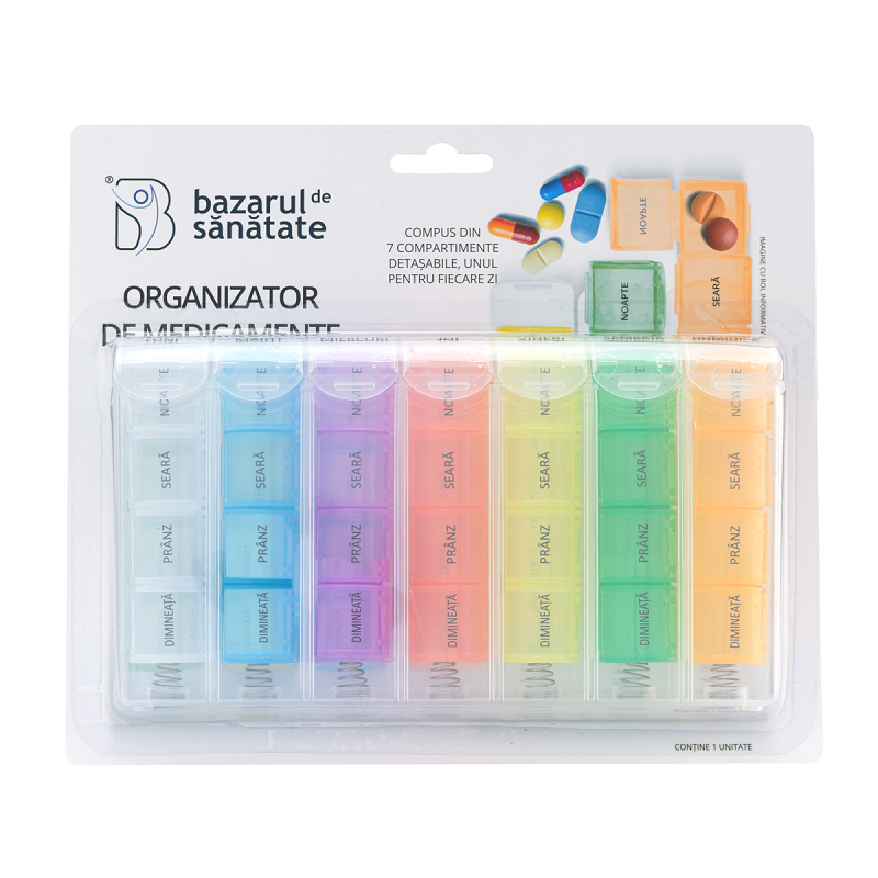 Organizator medicamente format din 28 de casete colorate 4/7, Business Partner