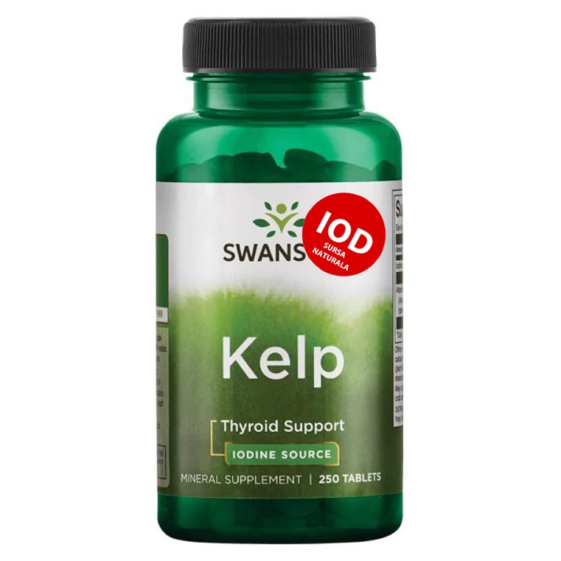 Agent dam not Iod Natural Kelp, 250 tablete, Swanson : Farmacia Tei online