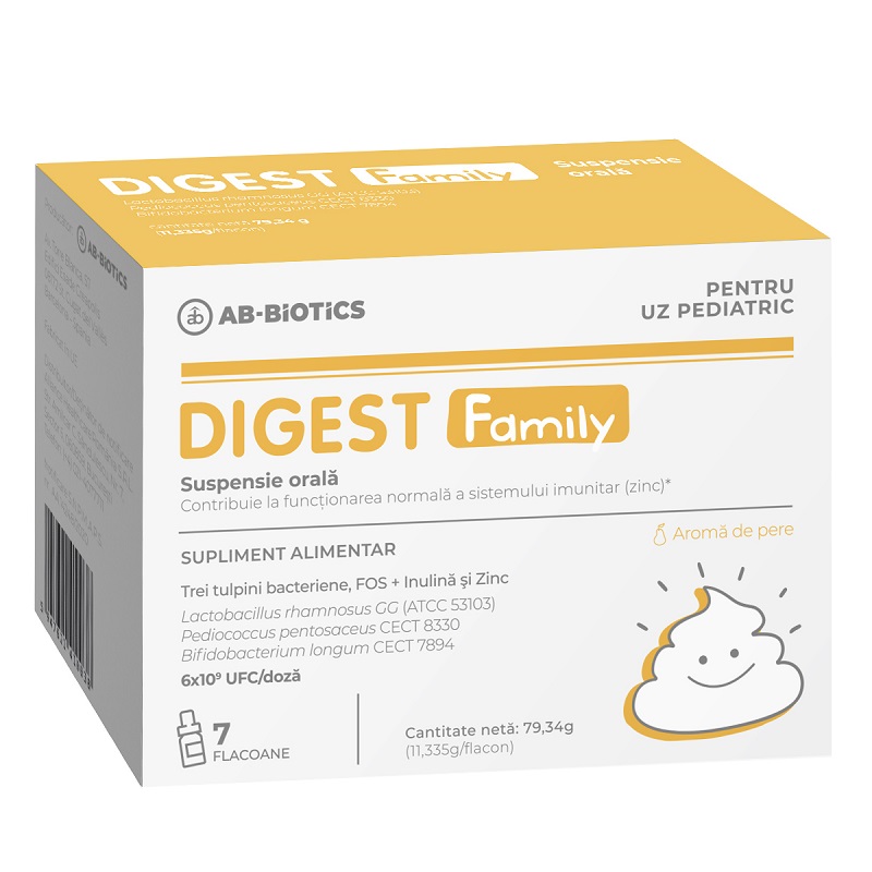 Digest Family suspensie orala, 7 flacoane, Ab-Biotics