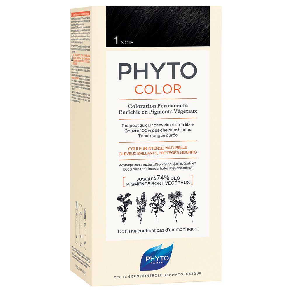 Vopsea Phytocolor, Nuanta 1 negru, 50 ml, Phyto