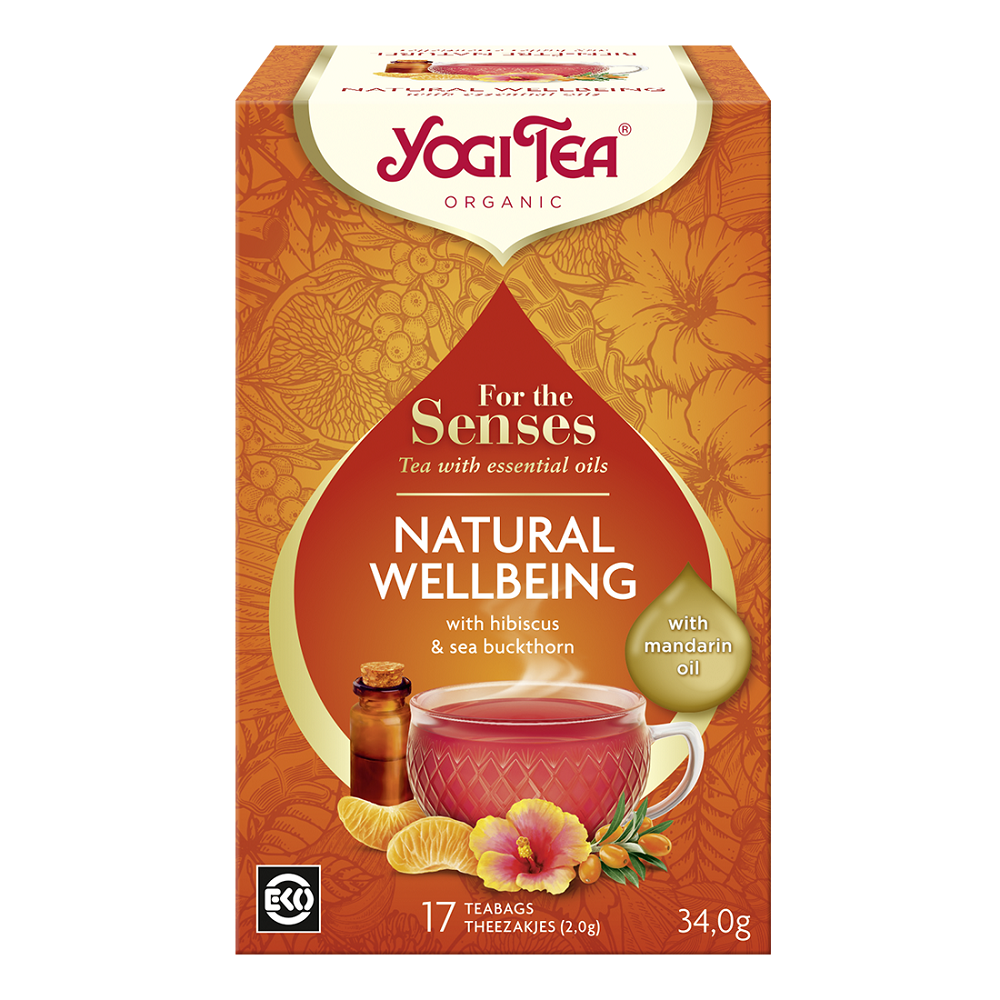 Ceai ecologic cu uleiuri esentiale Natural Wellbeing For the Senses, 17 plicuri, Yogi Tea