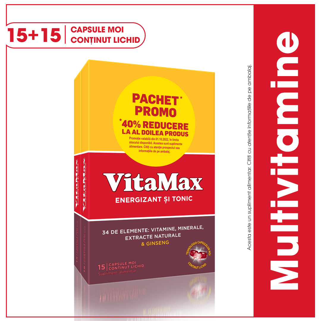 Pachet Vitamax, 15 capsule + 15 capsule, Perrigo